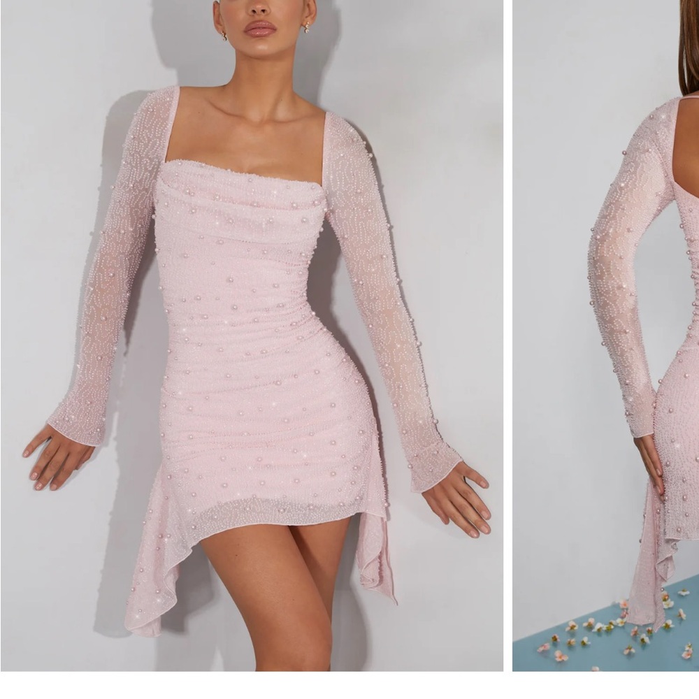 Like new- Oh Polly embellished pink dress